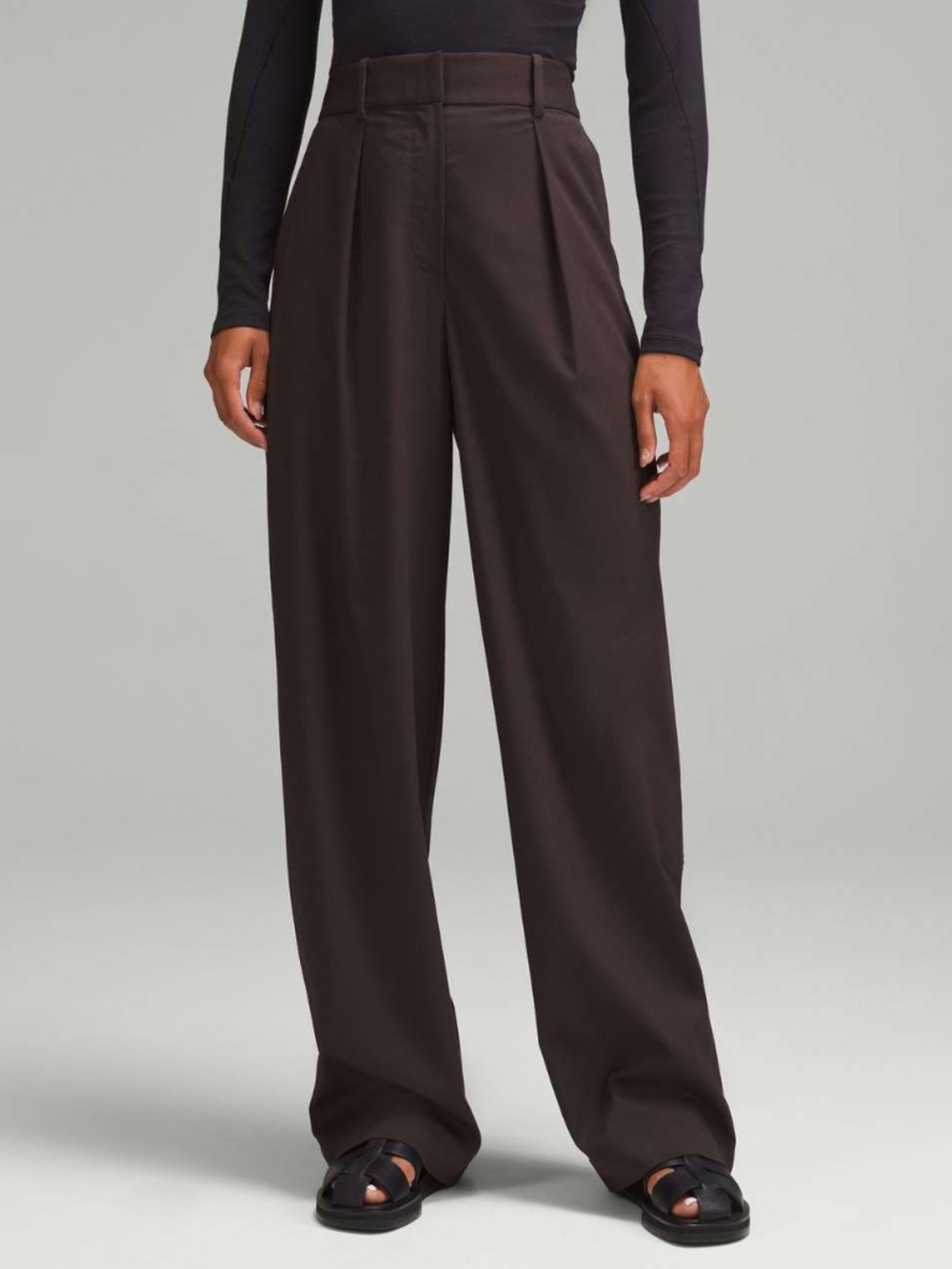 Lululemon Brown Pleat-Front High-Rise Trouser Size 2